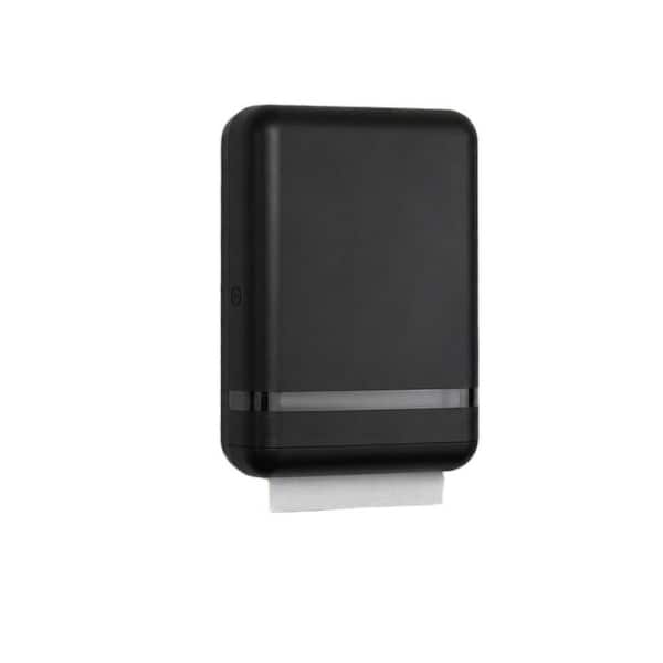 14 in. x 10 in. Wall-Mount Paper Towel Dispenser with Lock, 400-Sheets Multifold Napkin Holder for Commercial, Black