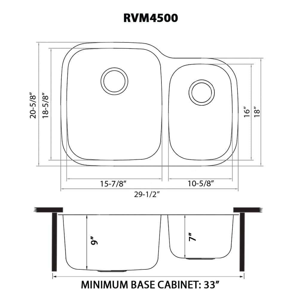 Ruvati 29-inch Stainless Steel Double Bowl Undermount Kitchen Sink
