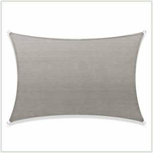 10 ft. x 13 ft. 190 GSM Grey Rectangle Sun Shade Sail Screen Canopy, Outdoor Patio and Pergola Cover