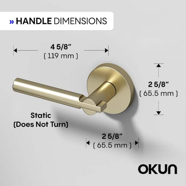 Okun Terra Metal Brushed Champagne Gold Dummy Door Handle with