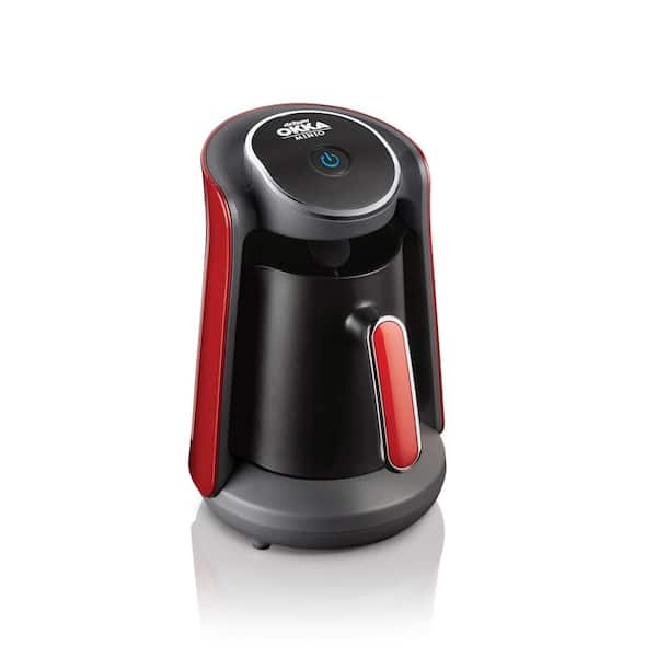 Minio 4 Cup Metallic Black/Red Turkish Coffee Maker