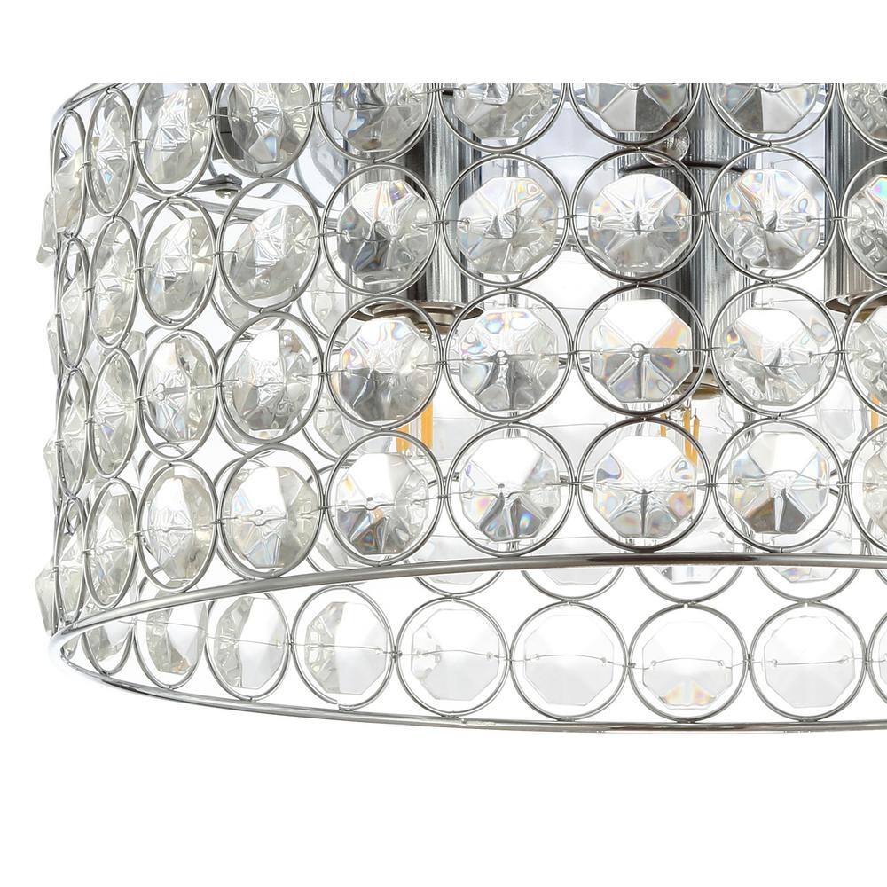 Ellen Crystal Chrome 15" LED Flush Mount Ceiling Light