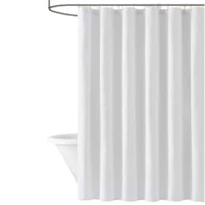 Everyday White 72 in. W x 72 in. L Microfiber Polyester Shower Curtain