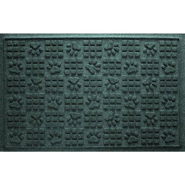 Bungalow Flooring Dog Paw Squares 23 in. x 35 in. Pet Mat Evergreen