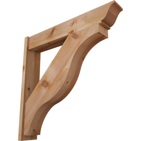 Ekena Millwork 8 in. x 44 in. x 44 in. Western Red Cedar Fuston Traditional Rough Sawn Outlooker