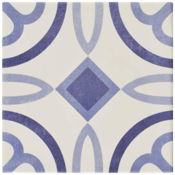 Merola Tile Atelier Azul Marais Encaustic 5-7/8 in. x 5-7/8 in. Ceramic Floor and Wall Tile (5.73 sq. ft. / case)