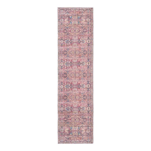 Nostalgia Katie Pink 2 ft. x 7 ft. 10 in. Machine Washable Area Rug
