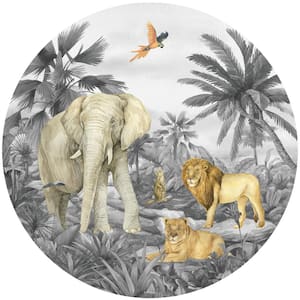 Falkirk Airdrie Abstract Jungle Wildlife Peel and Stick Circular Wall Mural