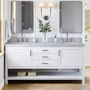 Bayhill 72 in. W x 21.5 in. D x 34.5 in. H Double Freestanding Bath Vanity Cabinet without Top in White