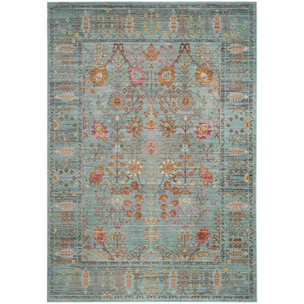 SAFAVIEH Valencia Steel Blue 4 ft. x 6 ft. Border Area Rug