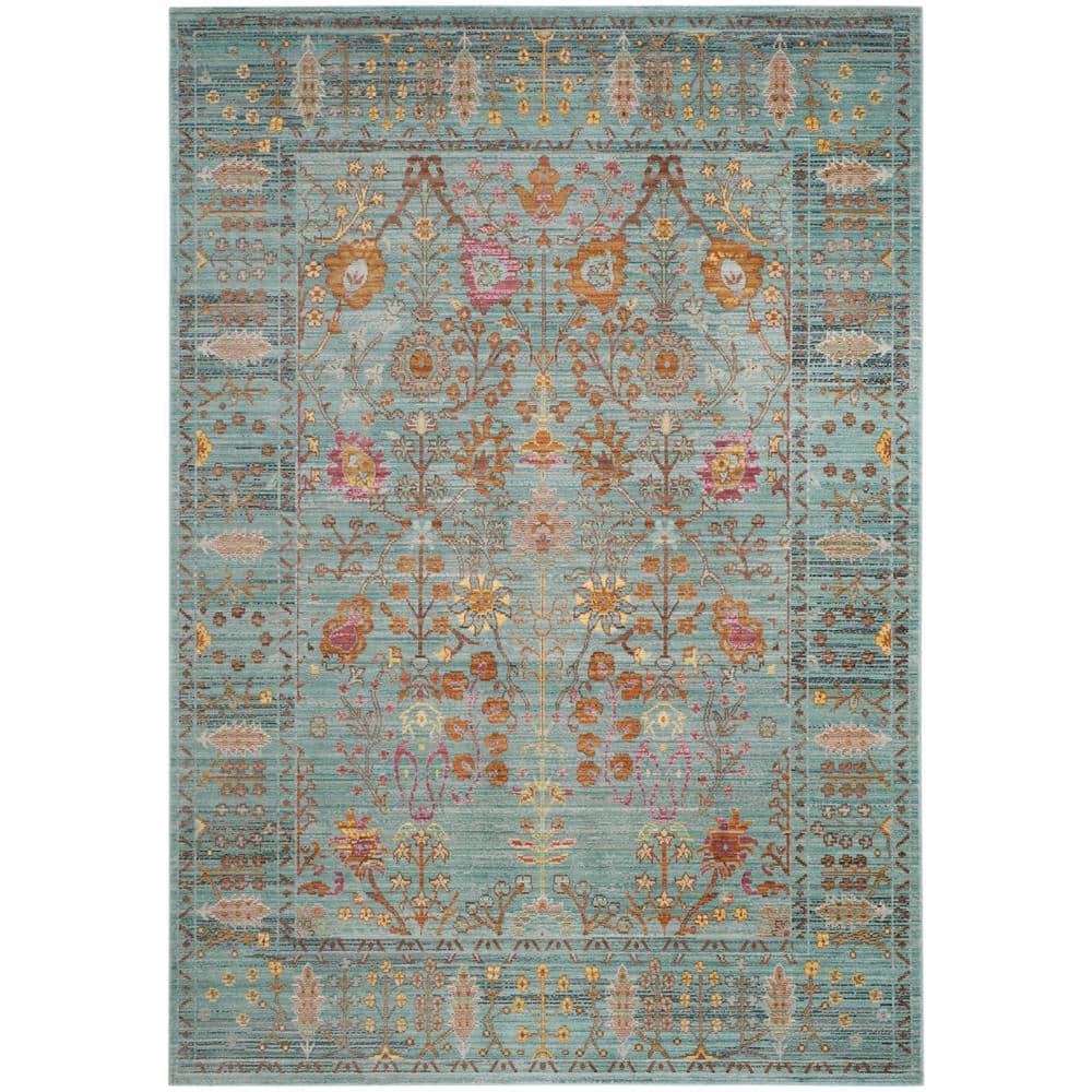 SAFAVIEH Valencia Steel Blue 5 ft. x 8 ft. Border Area Rug VAL108S5