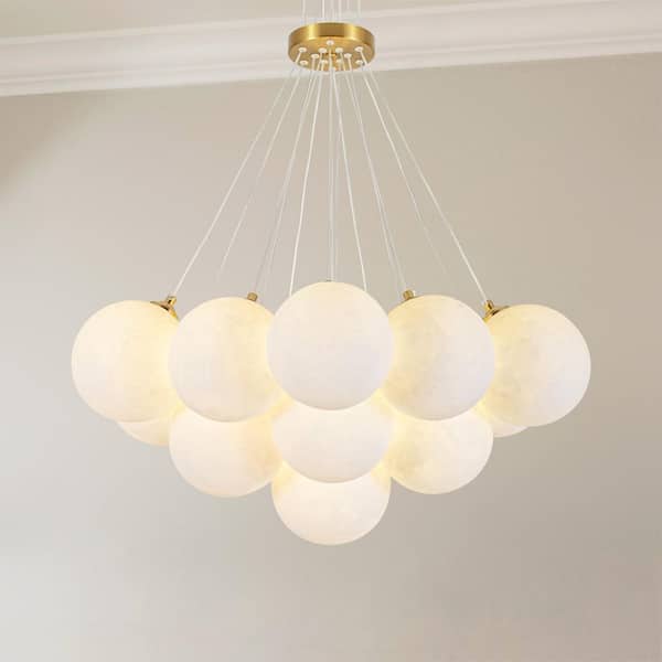 Rennnsan Solnix 25.6 in. 13-Light Brass Modern Cluster Pendant