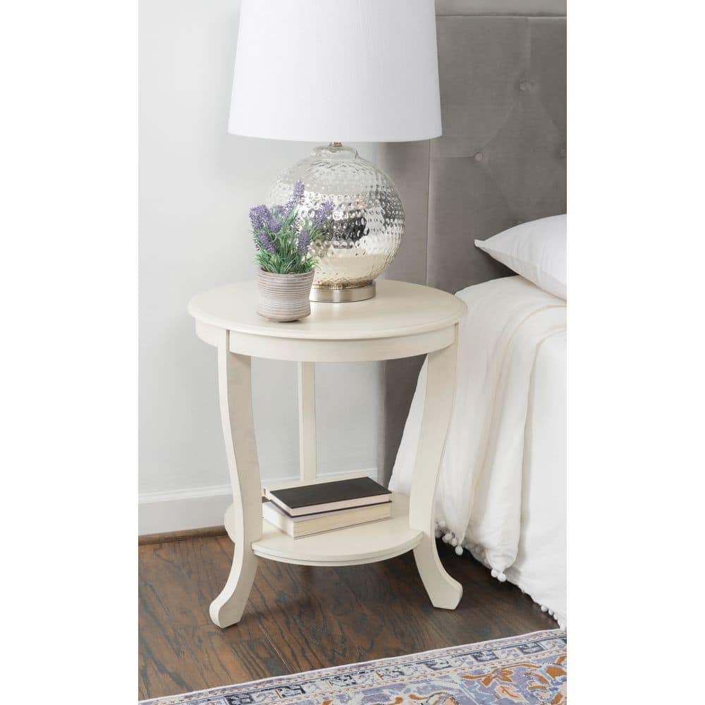 Whither 22 in. Natural Round Wood End Table with Shelf - thumbnail 6