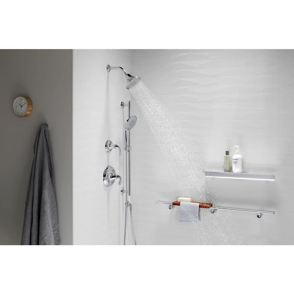 Polished Chrome Multifunction Wall Mounted Showerhead with Pulse