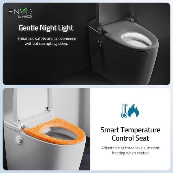 ANZZI Dia Series 1.28 GPF 1-Piece Elongated Auto Open Smart Bidet