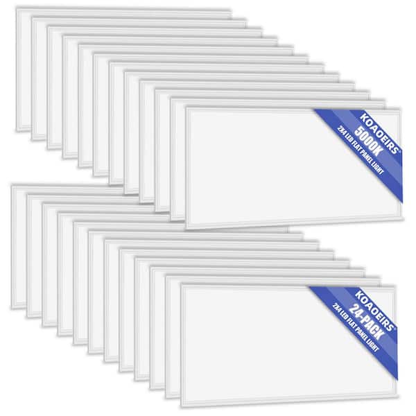 24-Pack 2 x 4 ft. 7800-Lumen Integrated LED Panel Light 5000K Daylight 0-10V Dimmable LED Drop Ceiling Light 24in x 48in