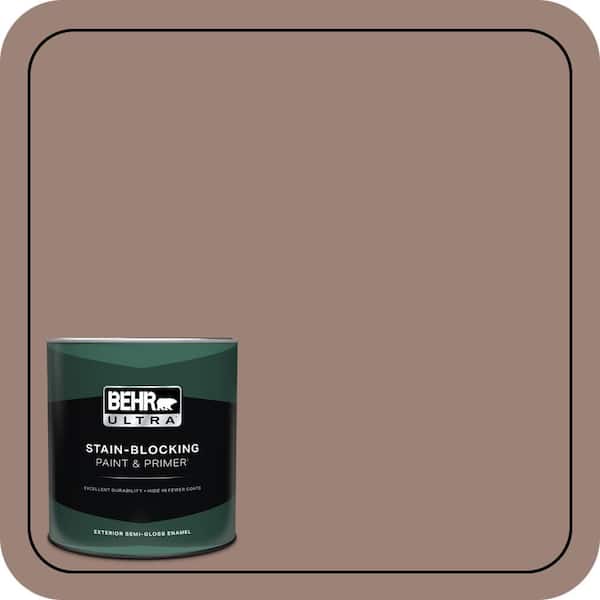 BEHR ULTRA 1 qt. #N150-4 Modern Mocha Semi-Gloss Enamel Exterior Paint & Primer