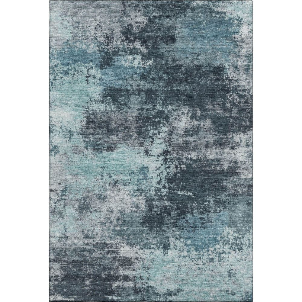 Mayfield Premium Machine Washable Abstract AMF2065 Teal 3 ft. x 5 ft. Area Rug price history on PriceWatchPro