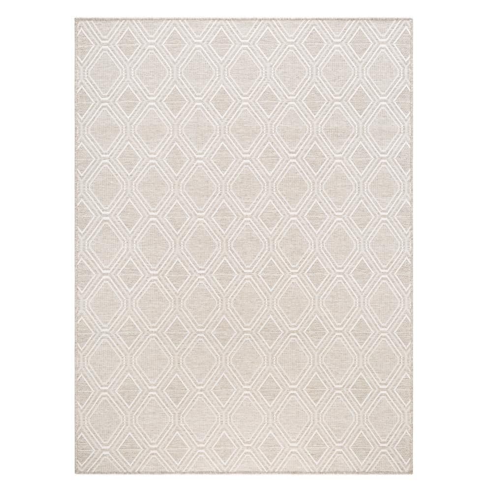 NICOLE MILLER NEW YORK Corin Diamond Taupe Indoor/Outdoor 5 ft. x 7 ft ...