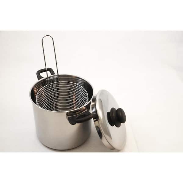 USHOBE Fryer Pot with Basket Stainless Steel Deep Fryer Pot Small Deep Oil  Fryer Milk Pan Food Cooking Pot with Handle for Tempura Chips Fries Fish