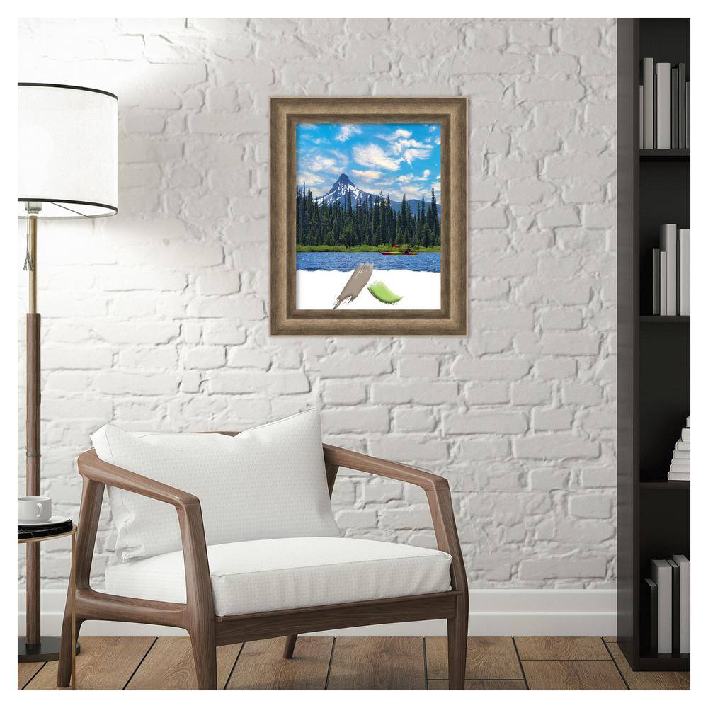 Angled Bronze Matte Finish Wood Single Photo Frame 17" x 14"