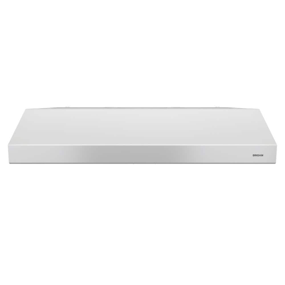 Broan QS136WW 36 Inch Under Cabinet Range Hood with 220 CFM Internal  Blower, Two-Speed Contoured Rocker Switch, Dishwasher Safe Filters and  Two-Level Light Setting: White-on-White