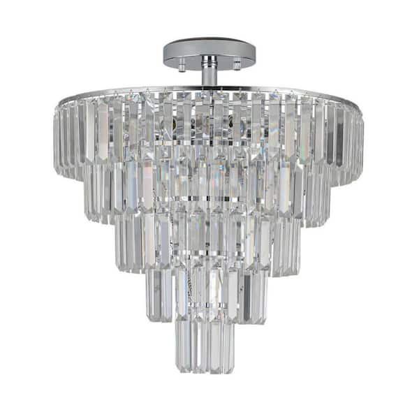 Tidoin 10-Light Chrome Chandelier for Dining Room, Living Room, Bed Room with No Bulbs Included