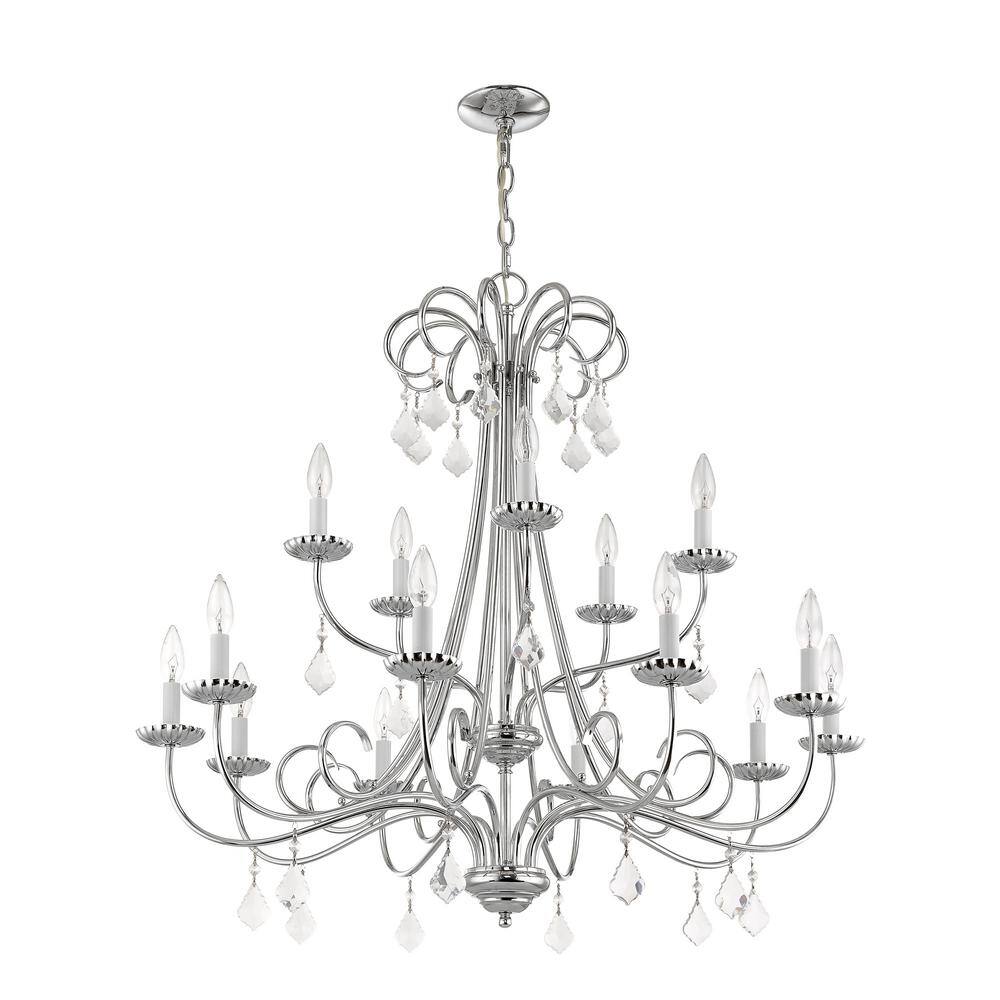 Daphne 15-Light Polished Chrome Crystal Chandelier