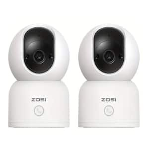 3MP 2K PTZ WiFi Plug-in Security Camera Baby Monitor, One Press Call, 2-Way Audio, Smart AI Detection, 2.4/5GHZ- 2 Packs