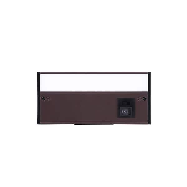 8 in. Hardwired/Plug-in Bronze Finish Dimmable Integrated LED Adjustable White CCT Linkable Under Cabinet Light