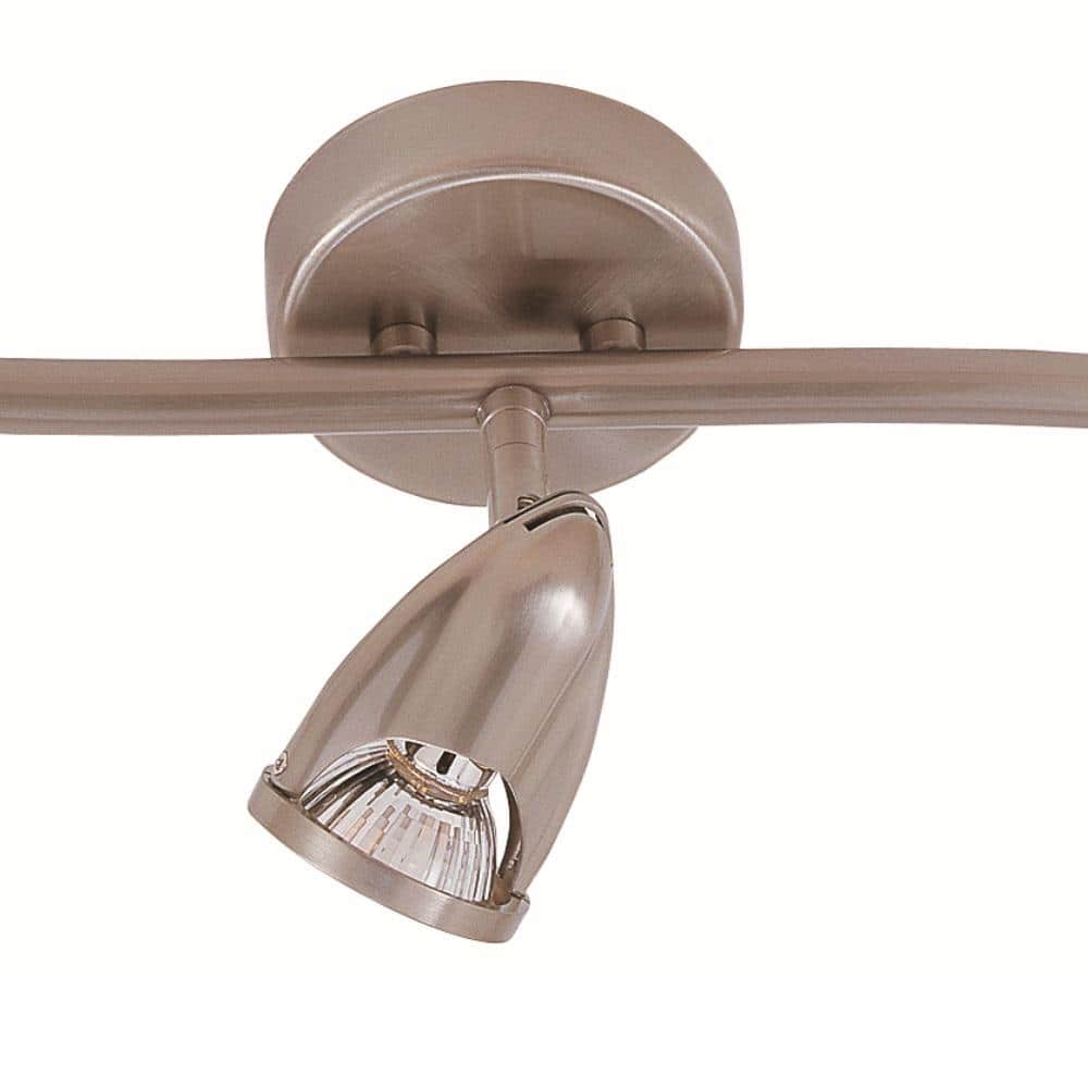 Brushed Nickel 26.5" Wave Track Light with Adjustable Shades