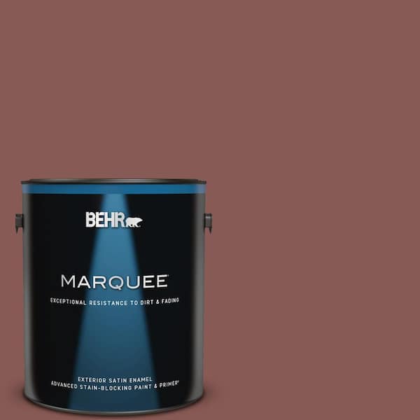 BEHR MARQUEE 1 gal. #PPU1-09 Red Willow Satin Enamel Exterior Paint & Primer