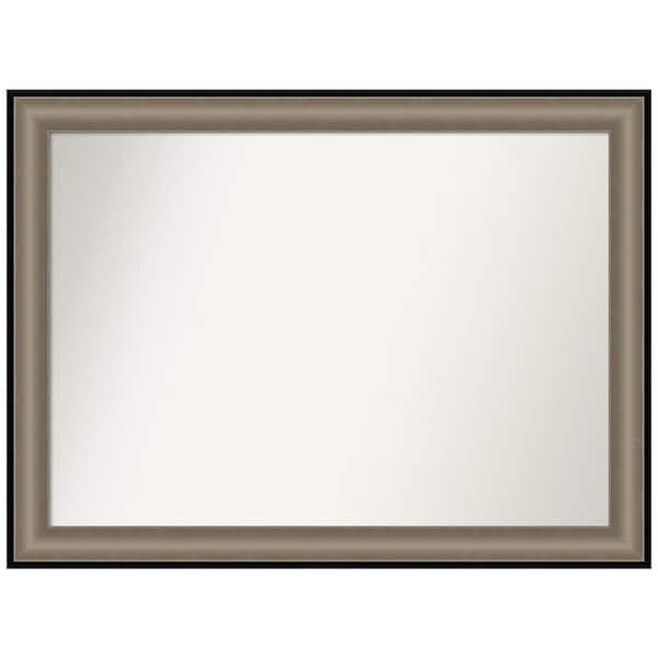 Amanti Art Imperial Pewter Black 43 in. W x 32 in. H Rectangle Non-Beveled Framed Wall Mirror in Silver