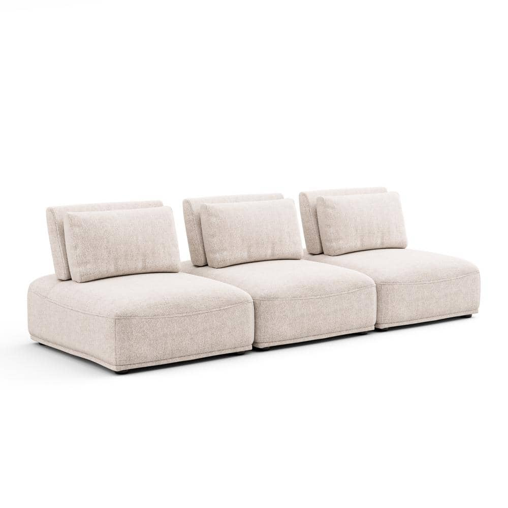 Furniture of America Fairwind 111 in. Armless Boucle Fabric Straight ...