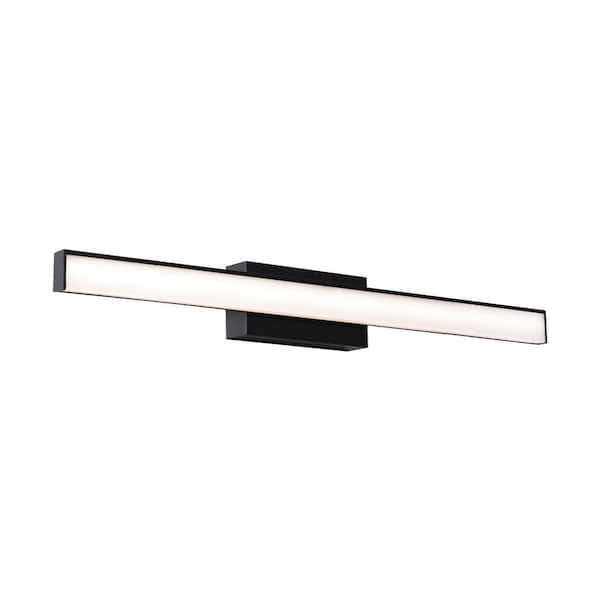 AFX Tonya 24 in. 1-Light Black White Acrylic Shade LED Vanity Light