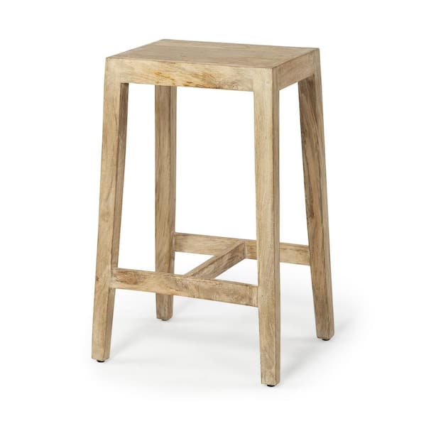 Mercana Colony 25 in. Seat Height Brown Wood Seat and Frame Stool