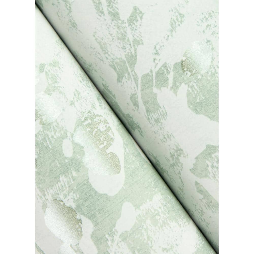 Dori Light Green and White Painterly Floral Non-Pasted Wallpaper