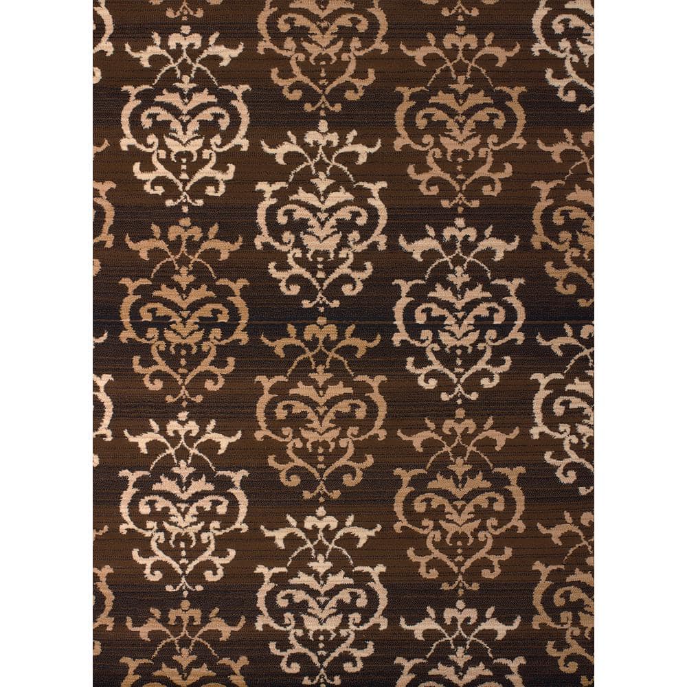 Dallas Countess Brown and Ivory Synthetic 5' x 7' Area Rug