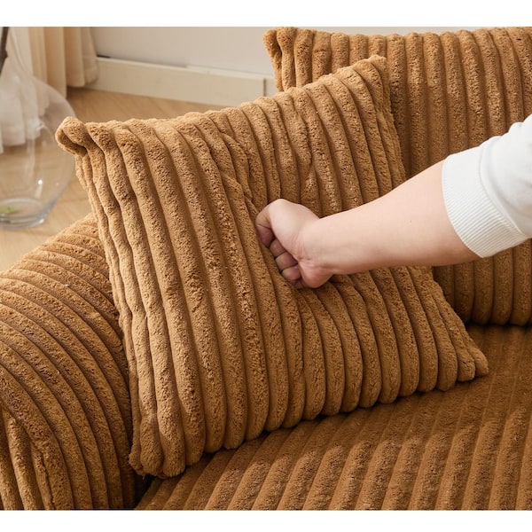 aisword No Assembly Required 127 in. L-Shape Corduroy Sectional