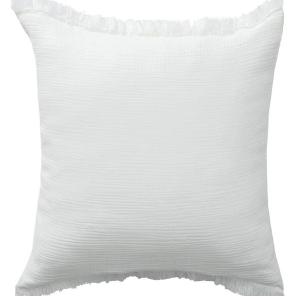 White Solid Down 20 in. x 20 in. Throw Pillow