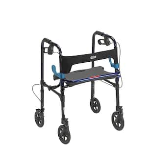 Clever Lite 4-Wheel Rollator Walker with 8 in. Casters in Flame Blue