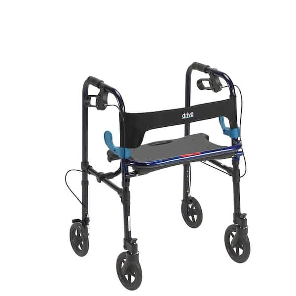 Drive Medical Clever Lite 4-Wheel Rollator Walker with 8 in. Casters in Flame Blue