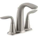 Refinia 4 in. Centerset 2-Handle Water-Saving Bathroom Faucet in Brushed Nickel