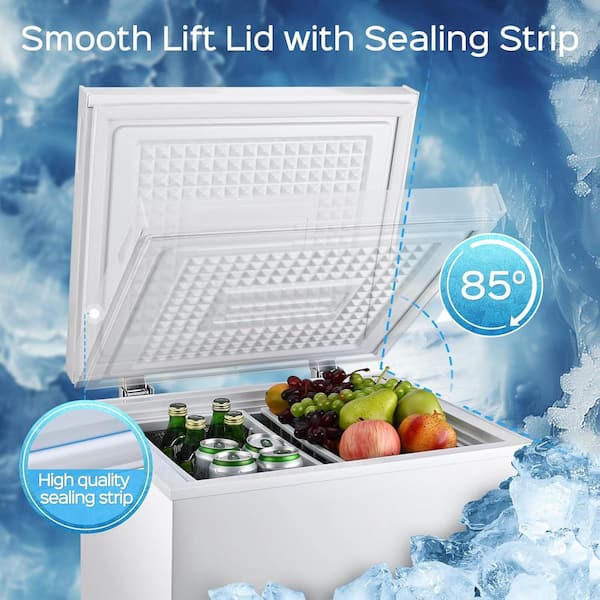 5.0 cu. ft. Manual Defrost Chest Freezer with 7 Adjustable Temperature Control, Lift-Out Baskets, Garage Ready in White