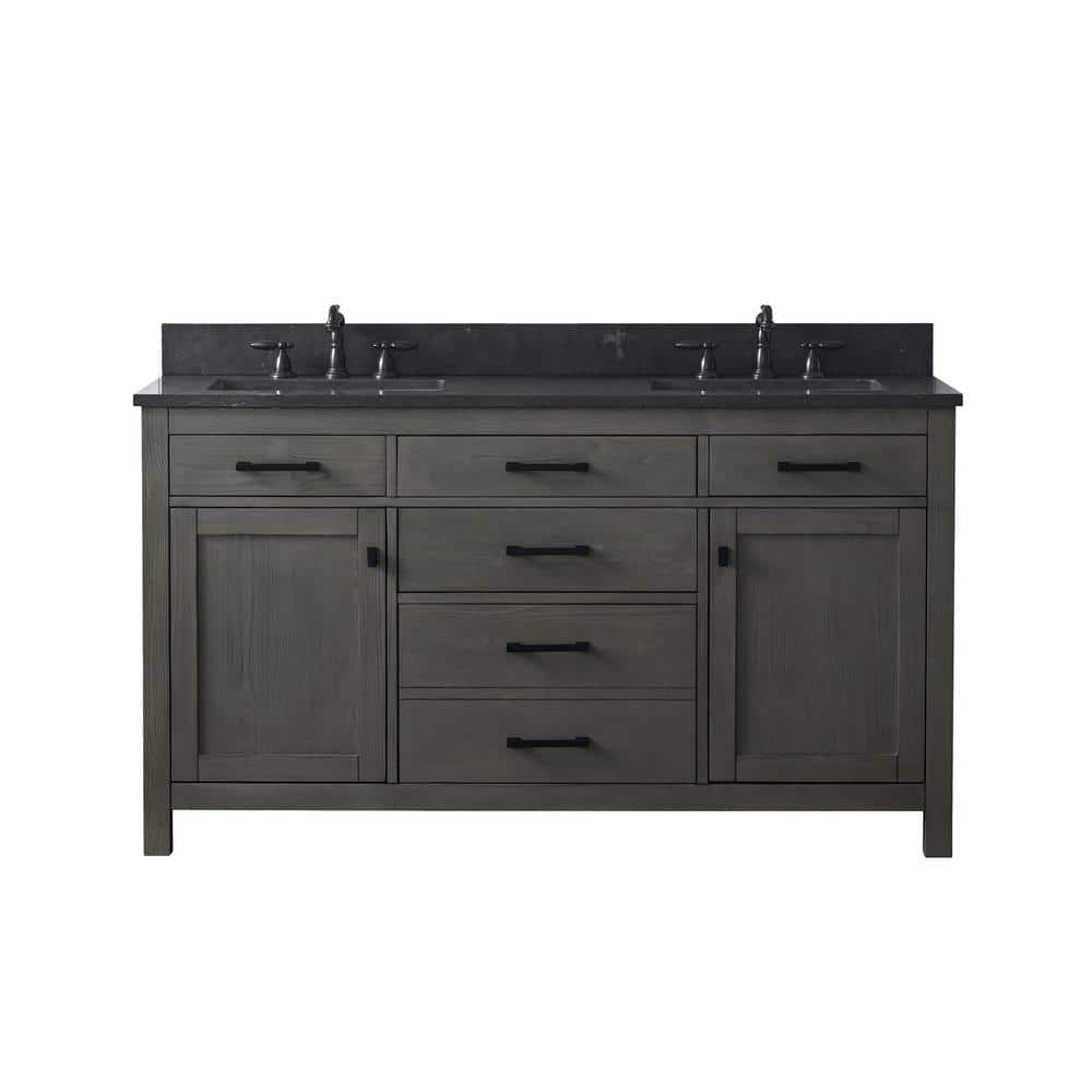 SUDIO Jasper 60 in. W x 22 in. D Bath Vanity in Textured Gray with Blue