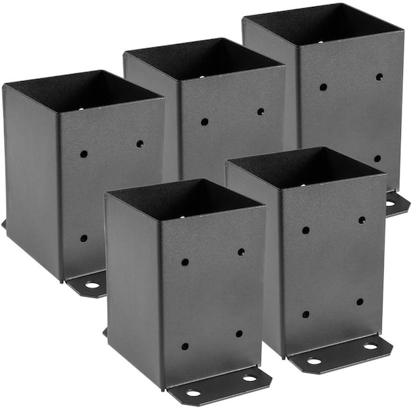 VEVOR 4 in. x 4 in. Post Base Deck Post Base Inner Size Post Bracket Fence Post Anchor Deck Post Base (5-pieces)