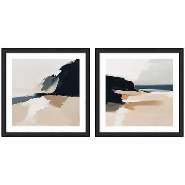 2-Piece Sylvie "Coastal Sand Modern Abstract" by The Creative Bunch Studio Framed Art Print Set 35 in. x 72 in.