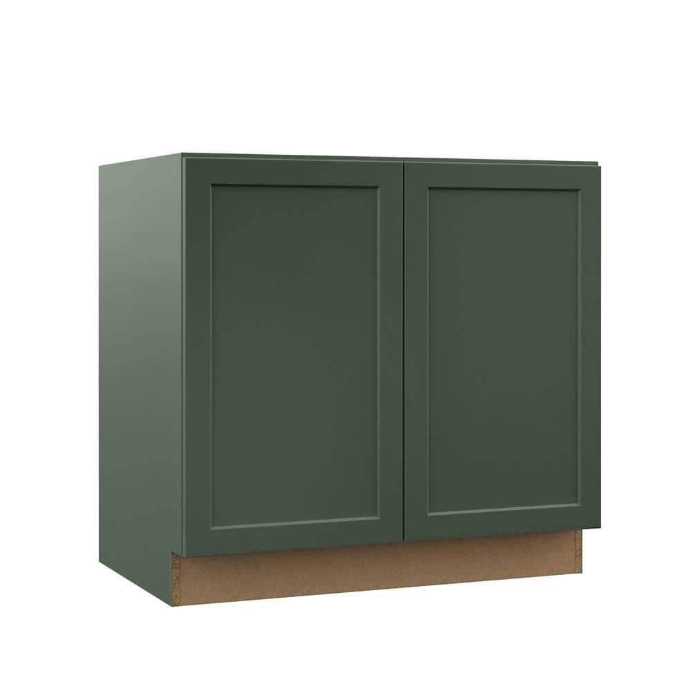 Designer Series Melvern 36 in. W x 21 in. D x 34.5 in. H Assembled Shaker Full Height Door Bath Cabinet in Forest price history on PriceWatchPro