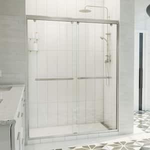 Charisma-X 60 in. W x 76 in. H  Frameless Sliding Bypass Shower Door in Brushed Nickel