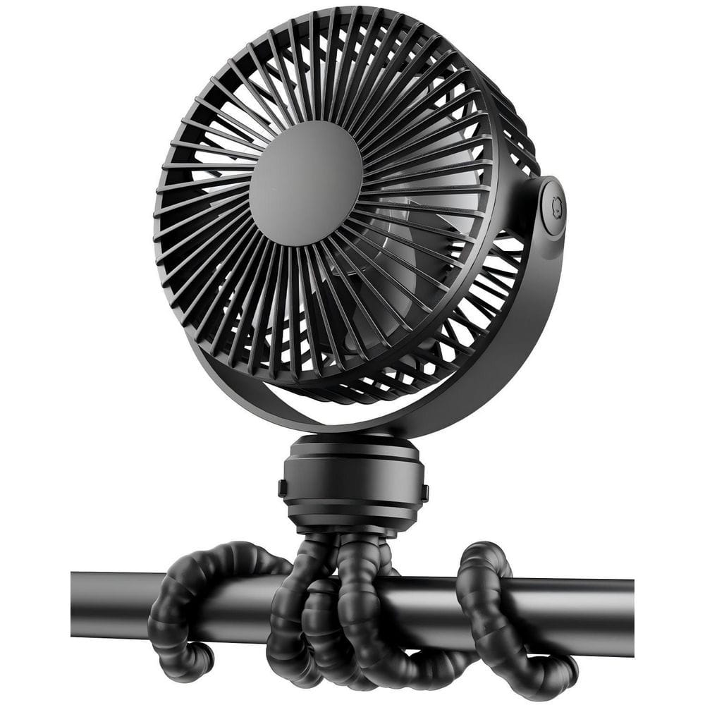 Mini Portable Stroller and Wheelchair Fan with Flexible Tripod, Clip-On Battery Fan, 360° Rotatable Rechargeablem, Black price history on PriceWatchPro